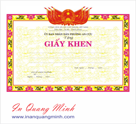 In Giấy Khen - Bằng Khen Học Sinh - Giấy Chứng Nhận