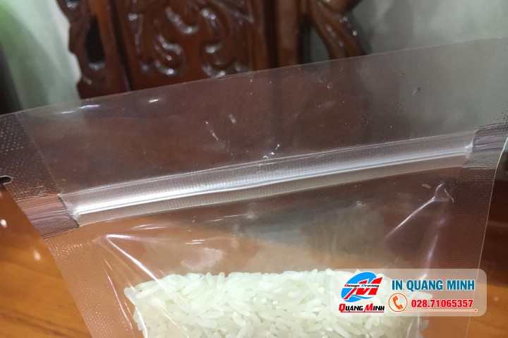 Túi zipper đáy đứng 2 mặt trong