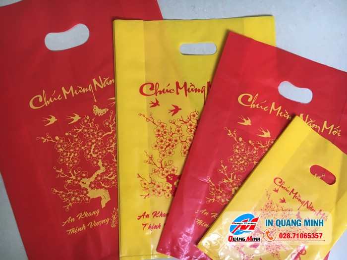 In Túi Xốp PE Quai Hột Xoài