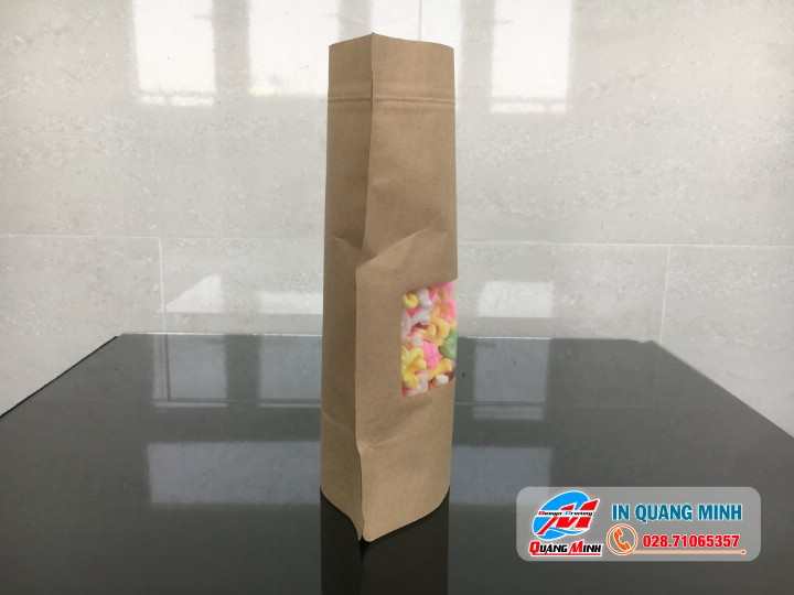 Túi zipper Giấy Kraft Đáy Đứng Ovan