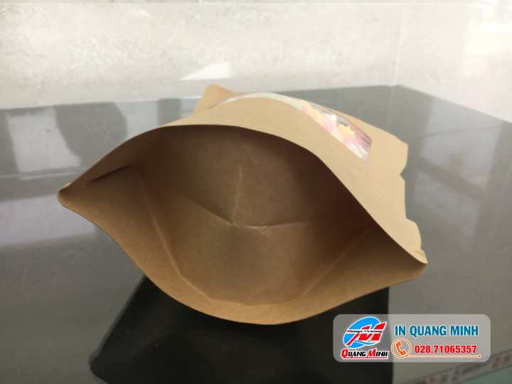 Túi zipper Giấy Kraft Đáy Đứng Ovan